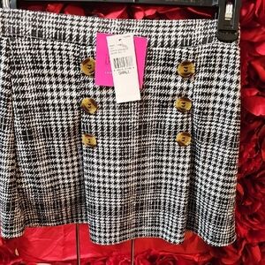 I.N. Works NWT Girls Stylish Black and White Plaid Skirt Size Small